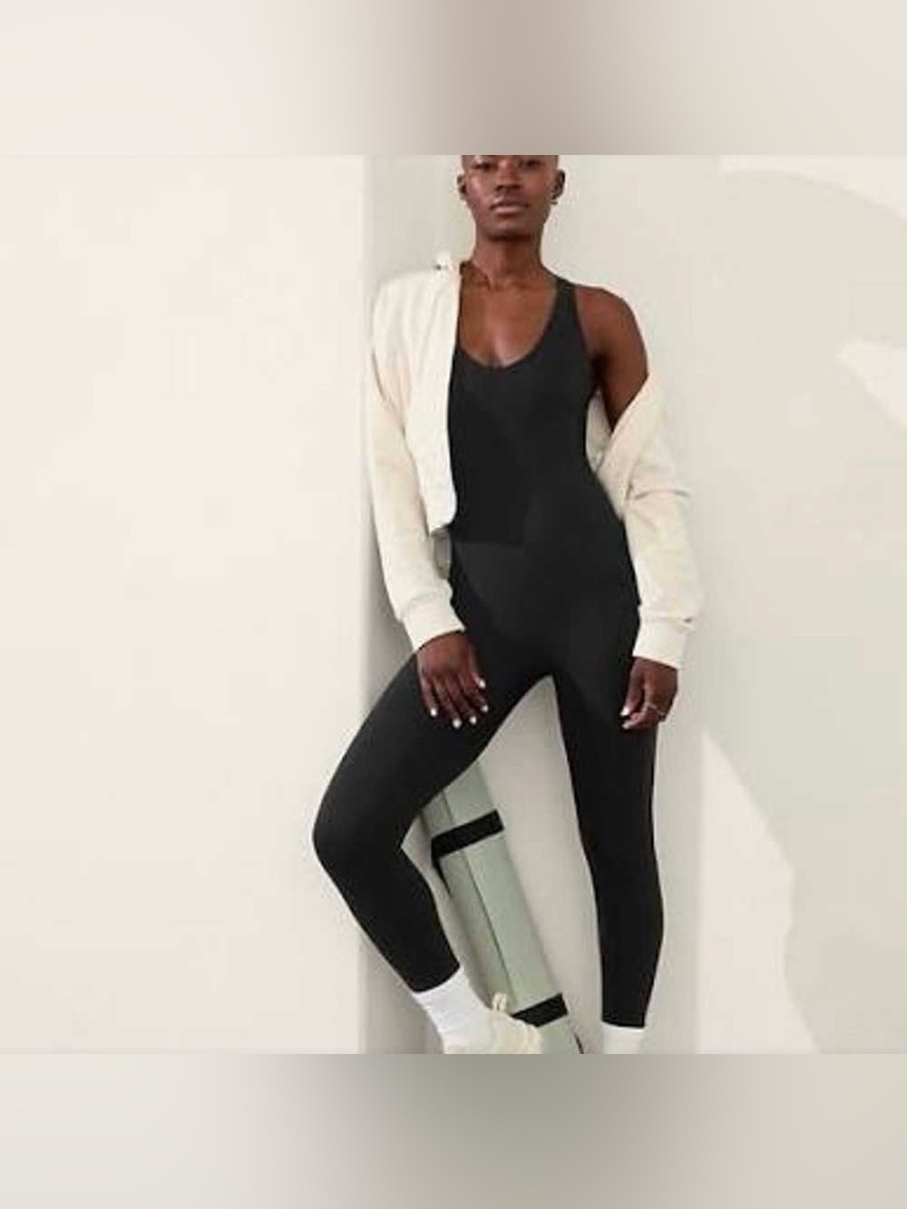 Athleta Black Scoop-Neck Jumpsuit